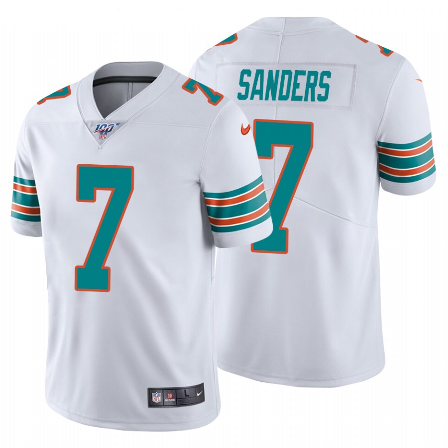 Nike Miami Dolphins 7 Jason Sanders White Alternate Men Stitched NFL 100th Season Vapor Untouchable Limited Jersey